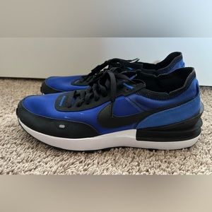 Nike Waffle One shoes. Blue and black